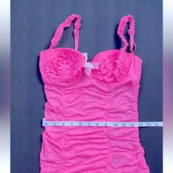 Victoria Secret Sexy Little Things Pink Garter Slip Bows 34C Underwire N… - Picture 2 of 12